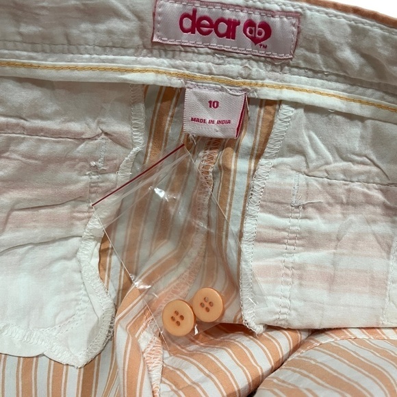 DEAR AB Peach Striped LOW RISE SHORT SHORTS VINTAGE Y2K NWT SIZE 10 - Picture 5 of 7